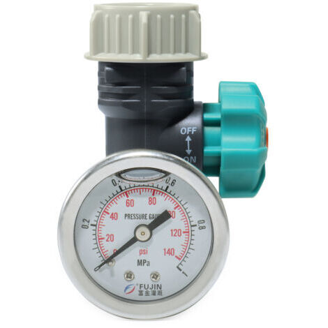 Ahlsen Einstellbarer Wasserdruckregler mit Manometer, Einstellbares Wasserdruckregelventil, Bewässerungssteuerung für Garten und Gewächshaus (1/5)