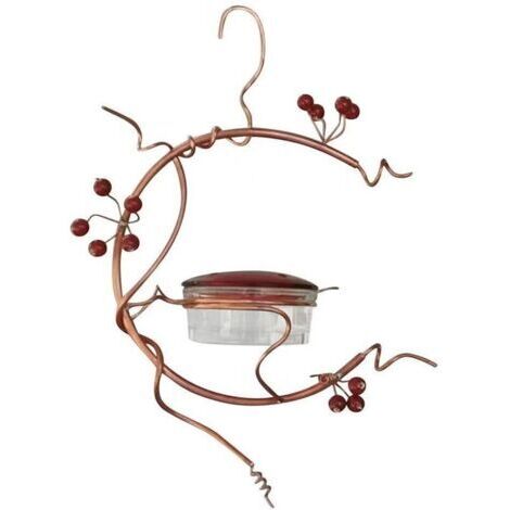 Ahlsen Red Berry Kolibri-Futterhaus mit Flamme, Coppervines Mini-Blossom Traumhaus Nistkasten für kleine Vögel, 23 x 16 cm (1/5)