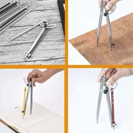 Compas pointu 300 mm / 12 pouces, grand crayon marqueur avec porte ...