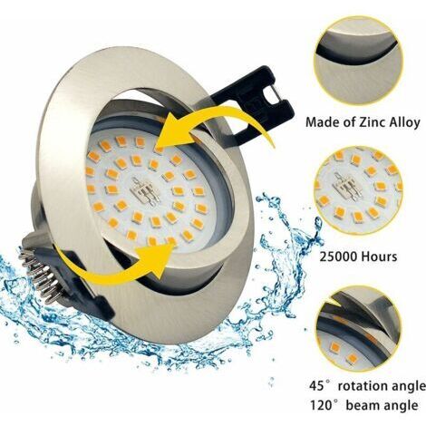Ultradünne, dimmbare LED-Einbaustrahler, Schutzart IP44, 6 x 5W AC 230V, warmweiß 3000K, 400LM, für Badezimmer, Wohnzimmer, Küche, Flur, Galerie oder Geschäft. (1/4)