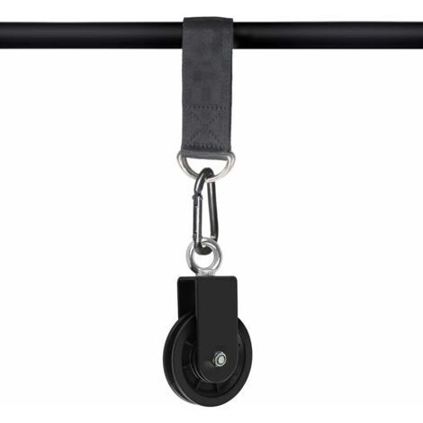 Seilzug, Krafttrainingsseilzug mit Schlingenriemen und Karabiner, drehbarer Hebeseilzug mit Einzelrolle (2 Stück)