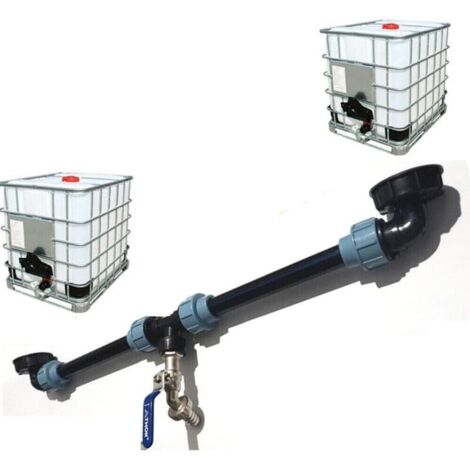IBC-Tankanschlussset mit Hahn und 1/2"-Messing-Schlauchanschluss zum Verbinden von 2 Tanks, Tankadapter für Haus und Garten (1/4)