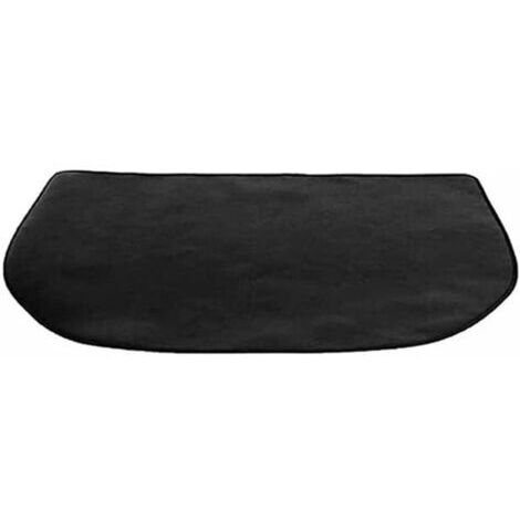Halbrunde Kaminbodenplatte, Funkenschutz für Ofen/Kamin, Wärmedämmmatte zum Schutz des Bodens (152 cm x 70 cm x 0,5 mm), Schwarz