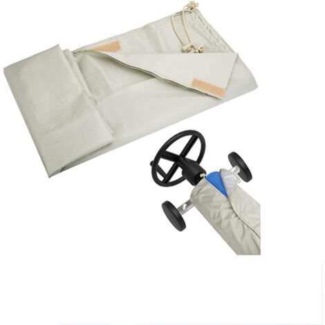 Sonnenschutz-Rollo, wasserdichte Pool-Rollo-Abdeckung mit Aufbewahrungstasche, Poolplane aus Stoff, für den Garten (610 x 96 cm)