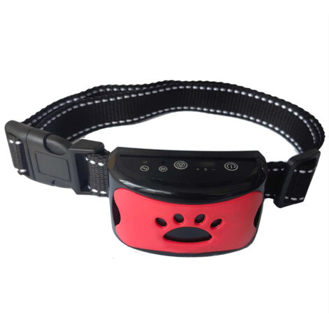 3 In1 Collier anti-aboiement pour chien Dispositif d'aboiement excessif Sûr Inoffensif &amp Formation anti-aboiements sans cruauté - Rouge