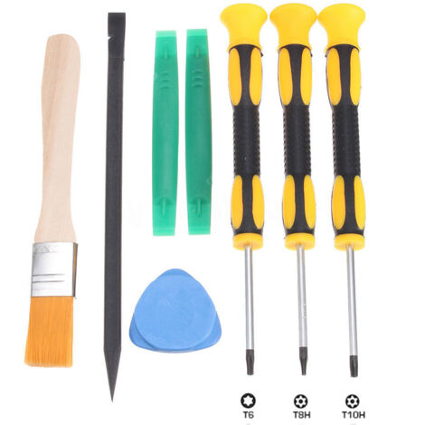 T6 T8H T10H Tournevis Torx avec trou de sécurité pour manette Xbox One 360 PS3 PS4 Kit d'outils de réparation avec spudger (1/5)