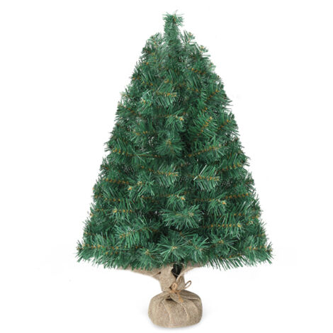 24 pouces vert 30 lumières blanc chaud 3 modes contrôle du boîtier de batterie 60 branches avec accessoires décoratifs base en papier coloré matériau PVC arbre de Noël (1/5)