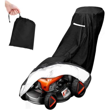 Housse de protection universelle pour tondeuse à gazon, polyester Oxford 210D, imperméable, coupe-vent, résistante aux UV, housse de tondeuse à gazon avec cordon de serrage et sac de rangement (193 x (1/5)