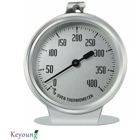 Abcrital – Thermomètre de four en acier inoxydable – Plage de mesure 0 à 400 °C – Grand afficheur pour grillades et fumoirs – Dimensions 9 x 7 cm (1/5)