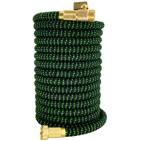 100FT Tuyau d'Arrosage Extensible - Convient aux Robinets de 1/2" et 3/4" Raccords en Métal Durables pour Jardin, Arrosage, Nettoyage (1/5)
