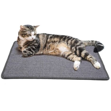 Tapis Griffoir Chat en Sisal Naturel Tapis à Gratter pour Chat Tapis Sisal Chat Chaton Protège Tapis et Canapés Pratique Antidérapant Jouet de Soins pour Griffes Rectangle Gris Foncé (1/5)