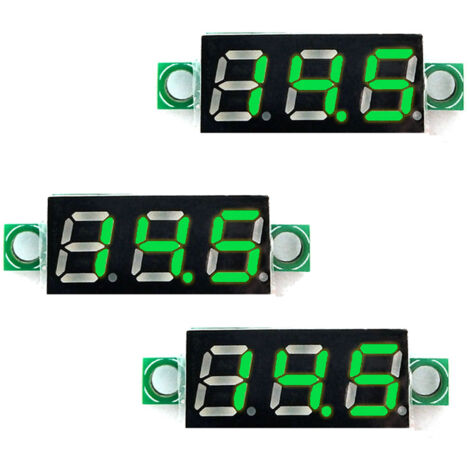 3PCS 0,36 pouce LED DC 0-100V vert Mini voltmètre numérique Moto Panneau Numérique (1/5)