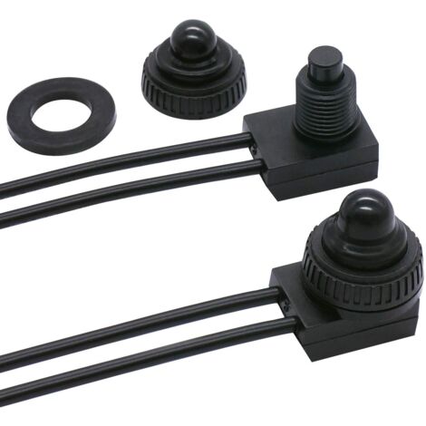 2 pièces Interrupteur à Bouton-Poussoir Etanche 250V SPST Bouton de Commutateur on/Off Autobloquant Marche/Arrêt Pour Moto/Voiture ZE-107S,KP107 (1/5)