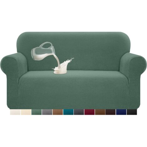 Housse de Canapé Imperméable Revêtement Housse Protection pour Canape Elastique Durables 1 pièce Protecteur de Canapé Universel(2 Place, Matcha Green) (1/5)