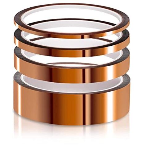 Lot de 4 Ruban Adhésif Silicone Polyimide Kapton Résistant aux Hautes Températures 260℃ - Longueur 30m pour Masquage, Soudure, Carte de Circuit Imprimé Isolant DIY (1/5)