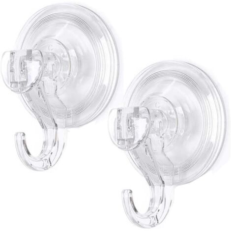 Paquet de 4 crochets auto-adhésifs crochets à ventouse multi-usages pour suspendre 10 kg (max) crochets transparents sans couture clés salle de bain douche porte de cuisine extérieure amélioration de (1/5)