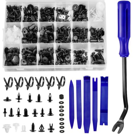 447 Pièces Rivet Clips Plastique Rivets Plastiques Fixation de Protection avec 18 Tailles Formes et Tailles Universel pour Auto Voitures Panneaux de Portes avec Outil de Suppression (1/5)