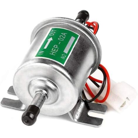Pompe à essence électrique universelle, Gaz sous pression Diesel en ligne basse pression Module de pompe en métal Fil de fixation de boulon en ligne pour essence et diesel HEP-02A (argent) (1/5)