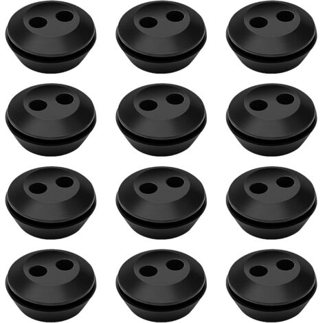 12 Pièces Réservoir de Carburant Œillets en Caoutchouc, Caoutchouc Douille Joint de Réservoir 2 Trous, pour Débroussailleuse, Débroussailleuse, Souffleur (1/5)