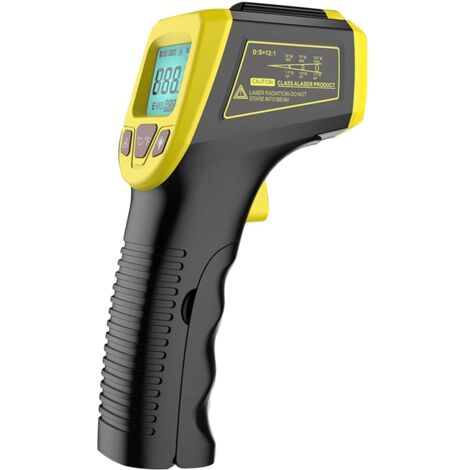 Thermomètre Infrarouge Amélioré Pistolet de Température LCD IR Numérique Sans - Jaune (1/5)