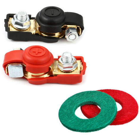 Cosse Batterie Bornes de Batterie Connecteurs de Batterie, Coupe Batterie pour Bateau/Camion/Voiture/Van, Rouge et Noir, Positive et Négative (2 pair) (1/5)