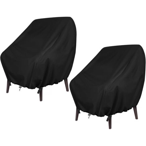Housse de Chaise de Jardin 2 pièces, Housse pour Fauteuil 56x61x64 CM, Housse de Protection pour chaises Extérieur, Tissu Oxford 210D Imperméable, bâche pour chaises de Balcon (1/5)