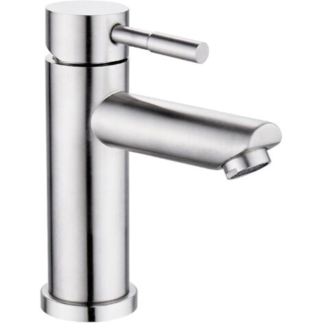Robinet droit d'eau chaude et froide en acier inoxydable (1/5)