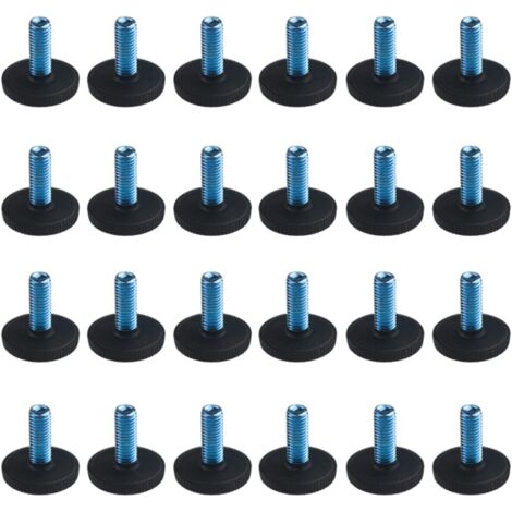 M8 24 Pièces Pied de Meuble Reglable Pieds de Nivellement pour Chaise de Table Pieds de Meubles à Visser avec des Noix (2.7×2.8cm) (1/5)