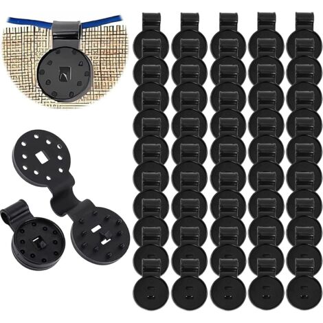 50 pièces Attache Brise Vue, Clips de Fixation, Clips Plastiques pour Toile d'ombrage, pour Toile de clôture, Clip spécial avec œillet pour Filet,Clôture,d'Ombrage (1/5)