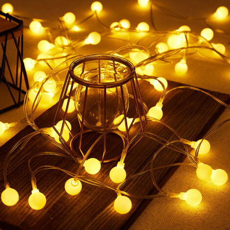 Guirlande LED 10 mètres 100 boules blanc chaud (1/5)