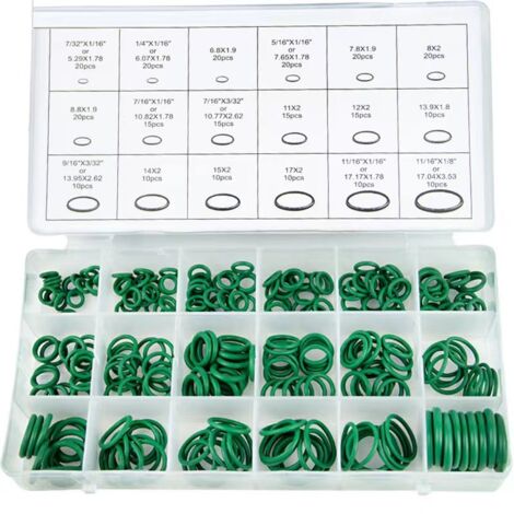 270PCS Joints Toriques Kit 18 Taille Joints de Rechange Hydraulique Climatisation Bonne Étanchéité Sur Des Raccords d'arrosage Pour Porte, Fenêtre, Electroménagers, Roulement, Pompe (1/4)