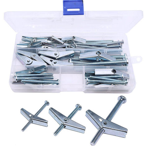 Kit de 26 boulons à bascule et écrous à oreilles, ancrages et vis robustes pour cloisons sèches, 3 tailles d'ancrages papillon – 1/8", 3/16", 1/4" (1/5)