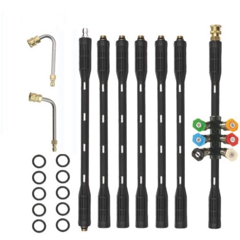Tige d'extension de nettoyeur haute pression, 4000 PSI pour nettoyeur haute pression, télescopique, lance de rechange, outils de nettoyage pour le toit, les fenêtres (1/5)