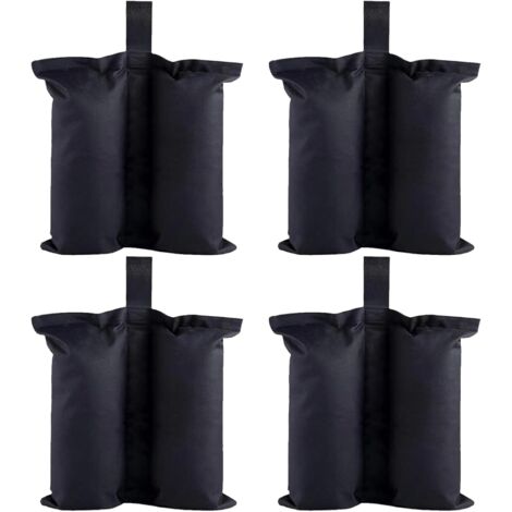 Pack de 4 poids pour pavillon, sacs de sable pavillon, sacs de sable imperméables pour tente, poids de sac de sable épais Oxford, sac de sable lesté avec longue ceinture, pour trampoline parasol pavil (1/5)
