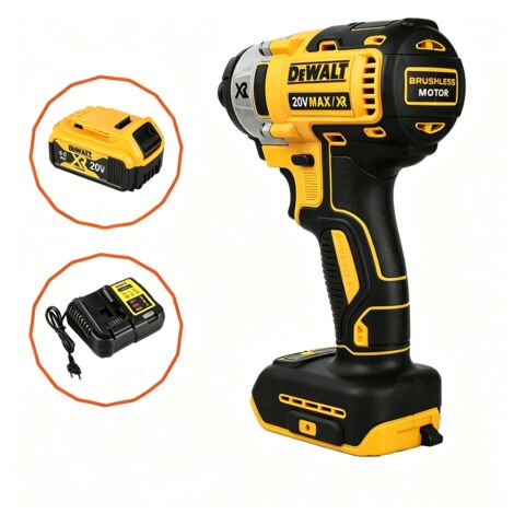 Dewalt – Perceuse à percussion sans fil 20V – Moteur Brushless – Couple 70Nm – 2 batteries 2.0Ah – Accessoire de transport inclus (1/5)