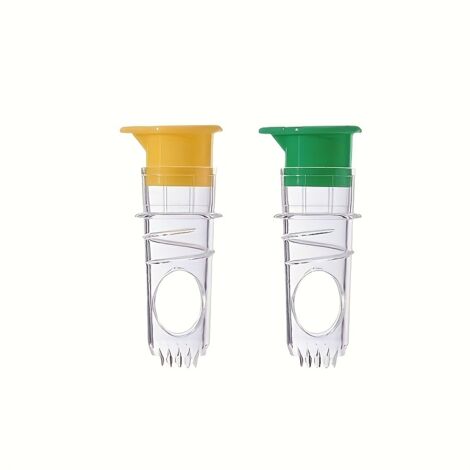 Presse-agrumes manuel — Petit presse-citron et séparateur de jus multifonction en plastique pour la maison — [Vert + Jaune] (1/5)