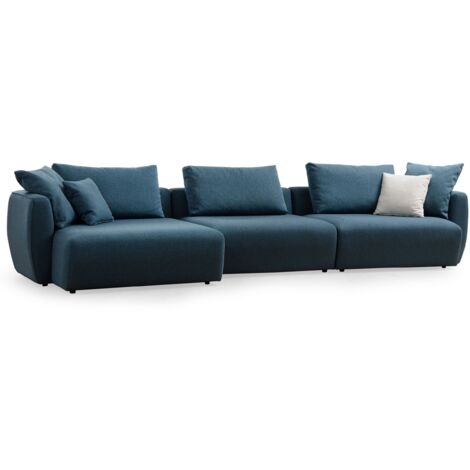 Canapé modulable 3 places Vuros Tissu Bleu (1/5)