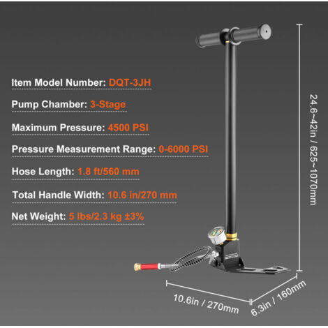 Produktbild von VEVOR PCP-Handpumpe 3,5-stufig – Hochdruckpumpe 31 MPa Mit Filter, Manometer & Edelstahlrohr
