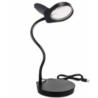1 lente d'ingrandimento su supporto, ingrandimento 3X e 10X, lampada a LED a 26 diodi, braccio flessibile a collo d'oca da 36 cm, ideale per la lettura, il fai da te e gli hobby.