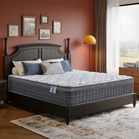Matelas 160x200 cm Très Épais 26cm, Hybride, Ressorts ensachés + Mousse Multicouche