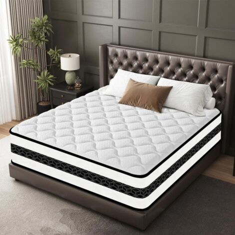 Matelas 140x190 cm Ép 30cm, Hybride Matelas Avec mousse à mémoire de forme et Blue Latex, 7 zones