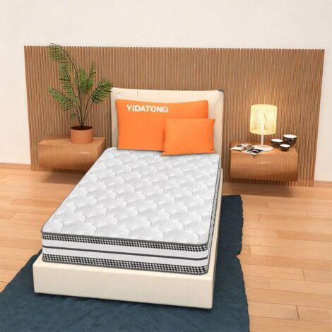 Matelas 90x200 cm Très épais 26 cm, Hybride Ferme Parfait Soutien, Matelas a Memoire de Forme en Mousse et Ressorts Haute (1/5)