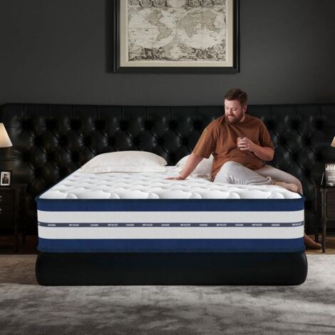 Matelas 140x200 cm Epaisseur 28 cm - Ressorts ensachés - Thermorégulant (1/5)