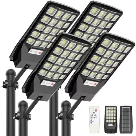 Lot de 4 appliques murales solaires, 1 000 W, lampes solaires, lampadaires à détecteur de mouvement, lampes de jardin à LED (1/5)