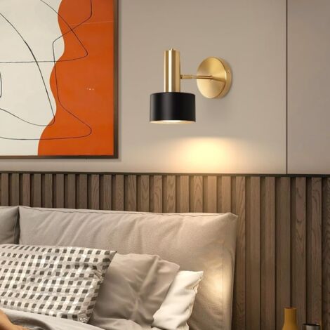 LOLLANDA Applique murale de chevet,éclairage minimaliste pour salon, applique murale métallique pivotante,pour chambres à coucher(ampoule non incluse) (1/5)