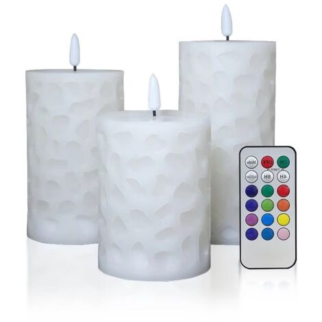 Multi couleur réglable, bougie en forme de pilier de lumière, bougie changeant de couleur avec télécommande (1/5)