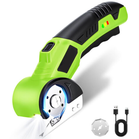 LOLLANDA Coupe-cartons électrique sans fil-Ciseaux à lame rechargeable-Outil de coupe automatique robuste-Conçu pour la découpe de cartons,de carton,vert (1/5)