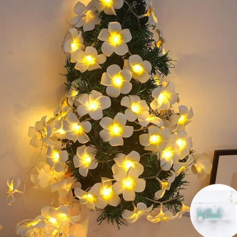 1Guirlande Éclairée Fleurs de Frangipanier 1,5m,10LED - Ambiance Lumière Chaude LED pour Balcon, Chambre, Noël et Mariage (1/5)