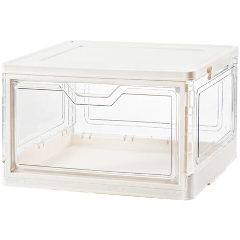 LOLLANDA Boîte de rangement transparente avec couvercle, armoire de rangement en plastique, boîte de rangement empilable (39 × 28 × 22 cm) (1/5)