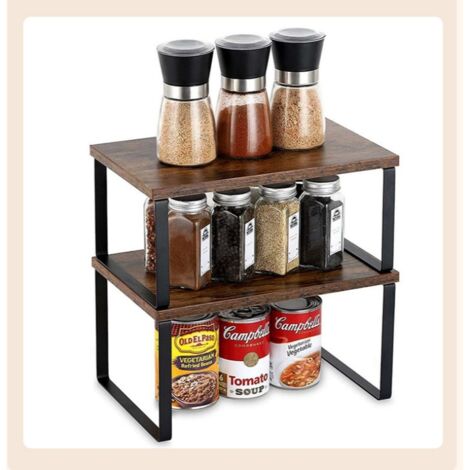 Étagère de rangement de cuisine en deux parties LOLLANDA, étagère polyvalente, étagère de rangement pour placard (1/5)